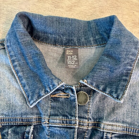 Zara Girls Denim Jean Jacket Size 11-12 - Picture 8 of 8